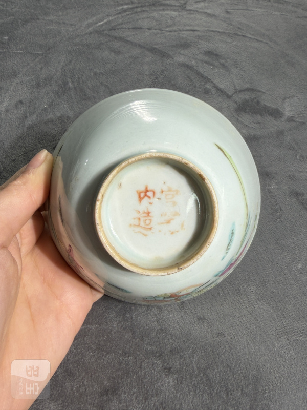 清晚期粉彩折桂图杯 - 图6